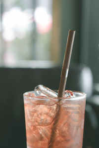 Close-up of ice cream on table