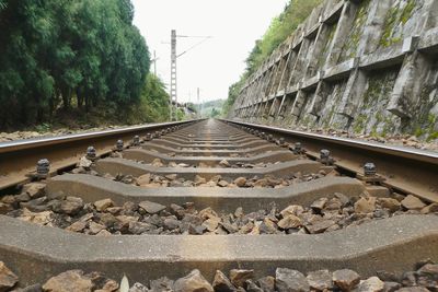 Surface level of railroad track