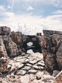 Rock formations against sky