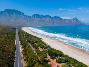 High angle view of beach against sky