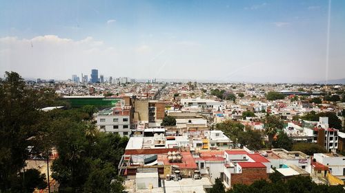 City with sky background