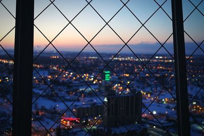 View of cityscape at sunset