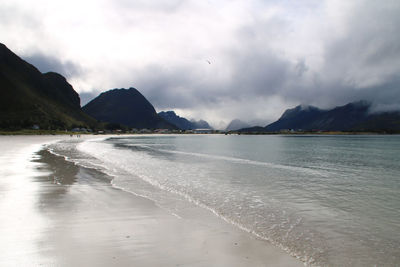 Scenic view of beach against sky