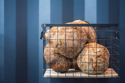 Close-up of bread in container