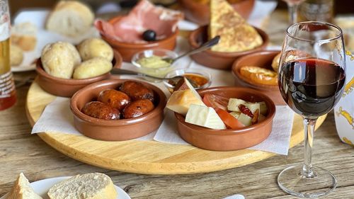 Close-up of food on table