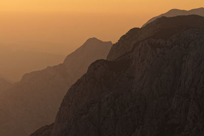 Sunset on biokovo mountain, croatia