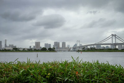 River against cloudy sky