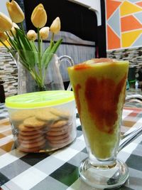 Close-up of drink on table