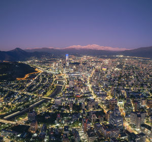 Aerial view of cityscape against clear sky