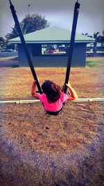 Full length of girl in pond