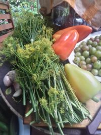 High angle view of vegetables for sale