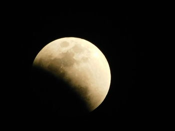 Close-up of moon against clear sky at night