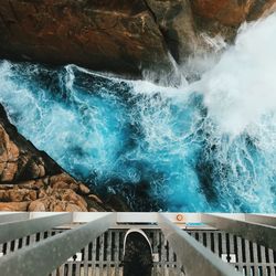 Scenic view of waterfall