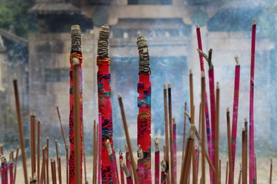 Incenses burning outside temple