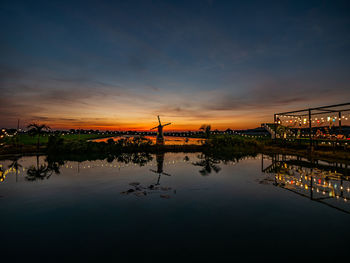 Photos of twilight time at rice field sam khok pathum thani province thailand.