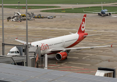 Airplane at airport runway