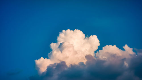 Low angle view of clouds in blue sky