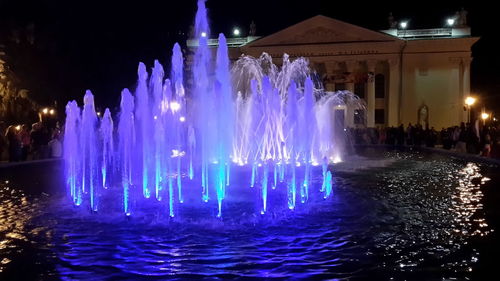 Firework display at night