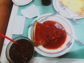 Close-up of food on table