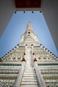 Low angle view of temple building against sky