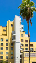 Residential buildings against clear sky