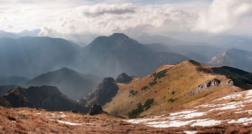 Scenic view of mountains against sky