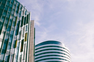 Low angle view of modern building against sky