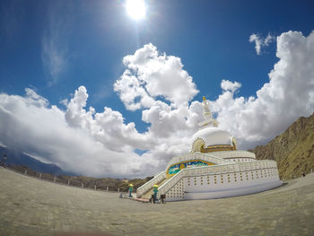 Low angle view of temple against sky