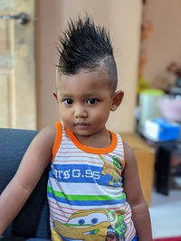 Close-up of boy looking away