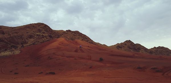 Scenic view of desert against sky