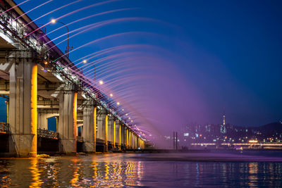 Illuminated city at night