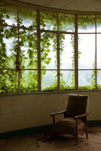 Empty chairs in abandoned room