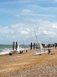 Scenic view of beach against sky