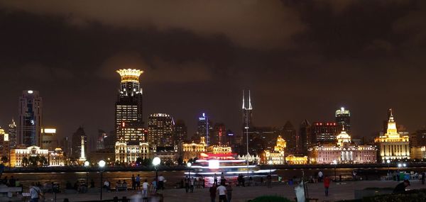 Illuminated city at night