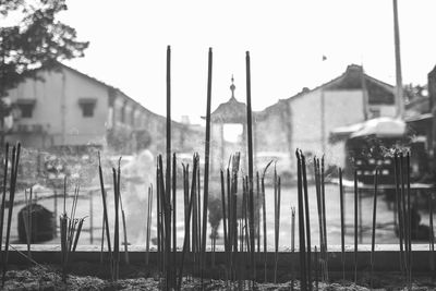 Panoramic shot of houses against sky