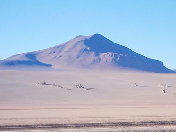 Scenic view of mountains against clear sky