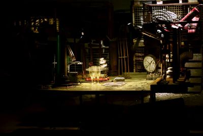 Illuminated city at night