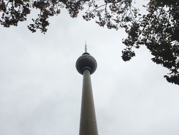 Low angle view of communications tower