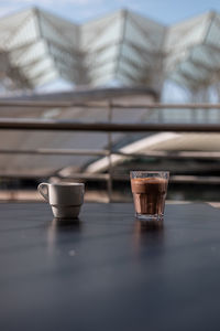 Close-up of coffee cup on table