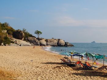 Scenic view of beach against sky