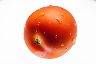Close-up of apple against white background