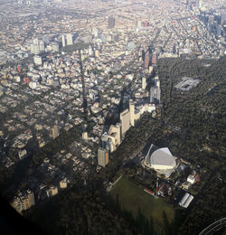 High angle view of buildings in city