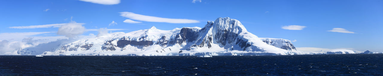 View of calm sea against blue sky