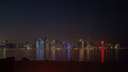 Illuminated city at night