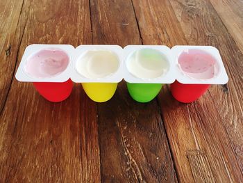 High angle view of food on table