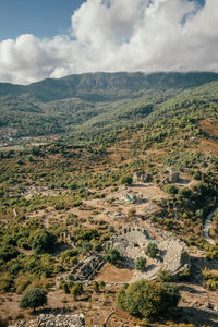 High angle view of landscape against sky