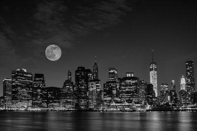 Illuminated city at night