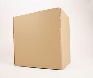 Close-up of box over white background