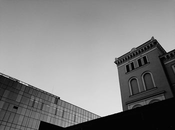 Low angle view of building against clear sky