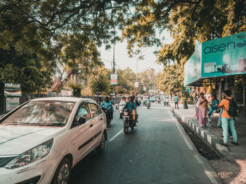 People on street in city